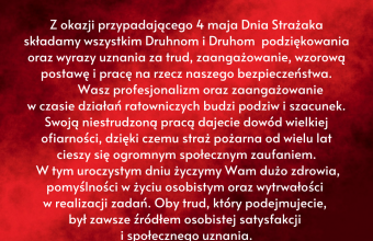 Zyczenia na Dzien Strazaka 2021